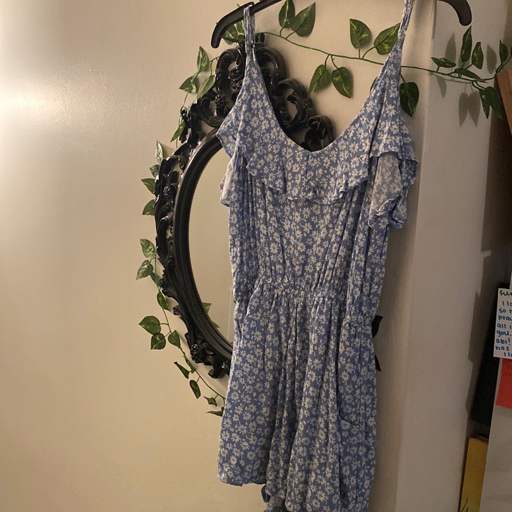 Blue floral romper